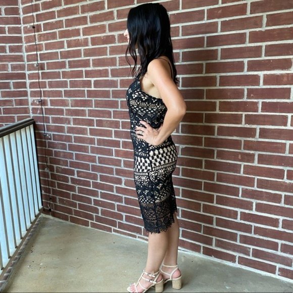 Black Lace Cocktail Dress - Picture 8 of 11